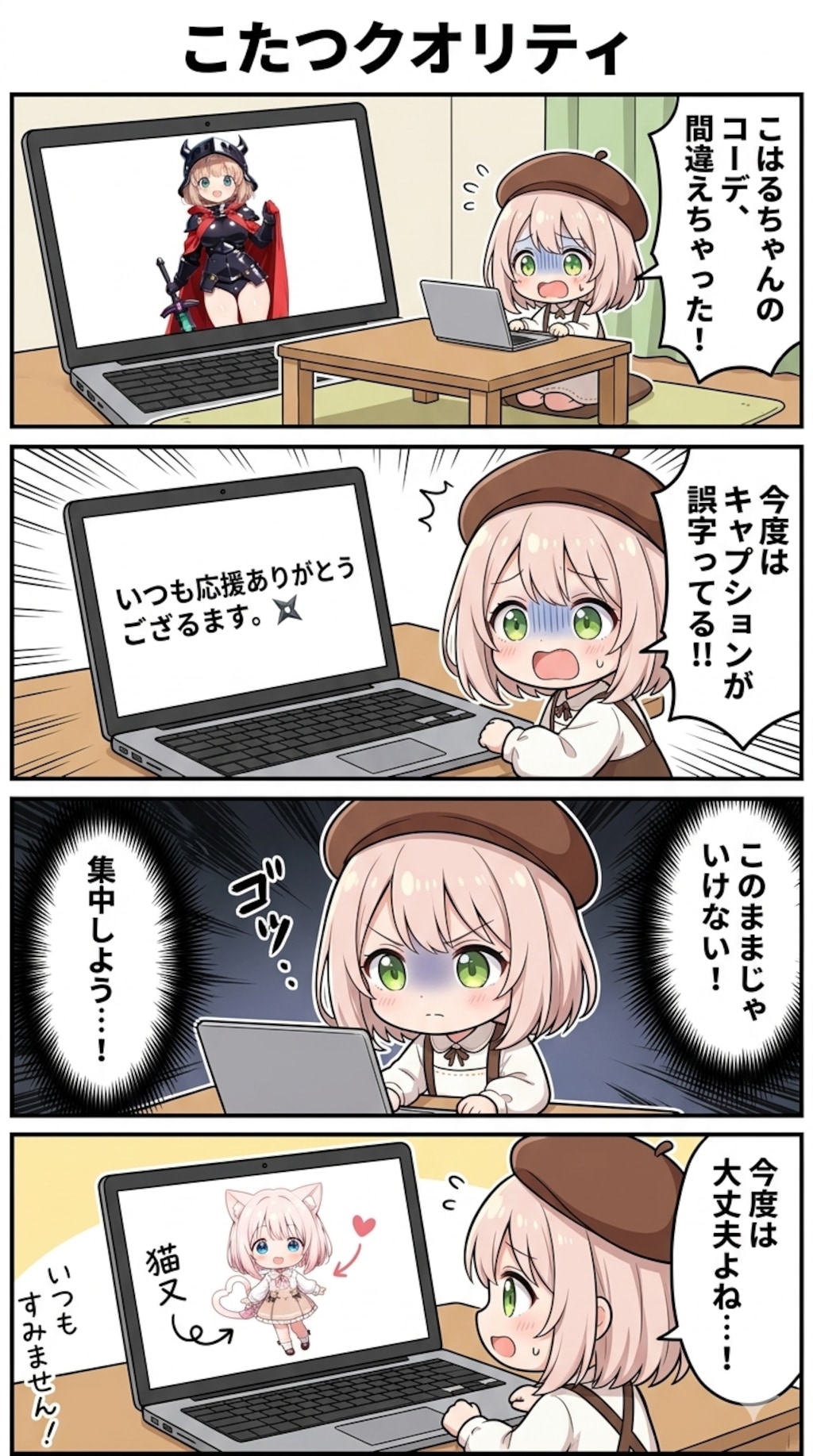 4コマ漫画「こたつクオリティ」