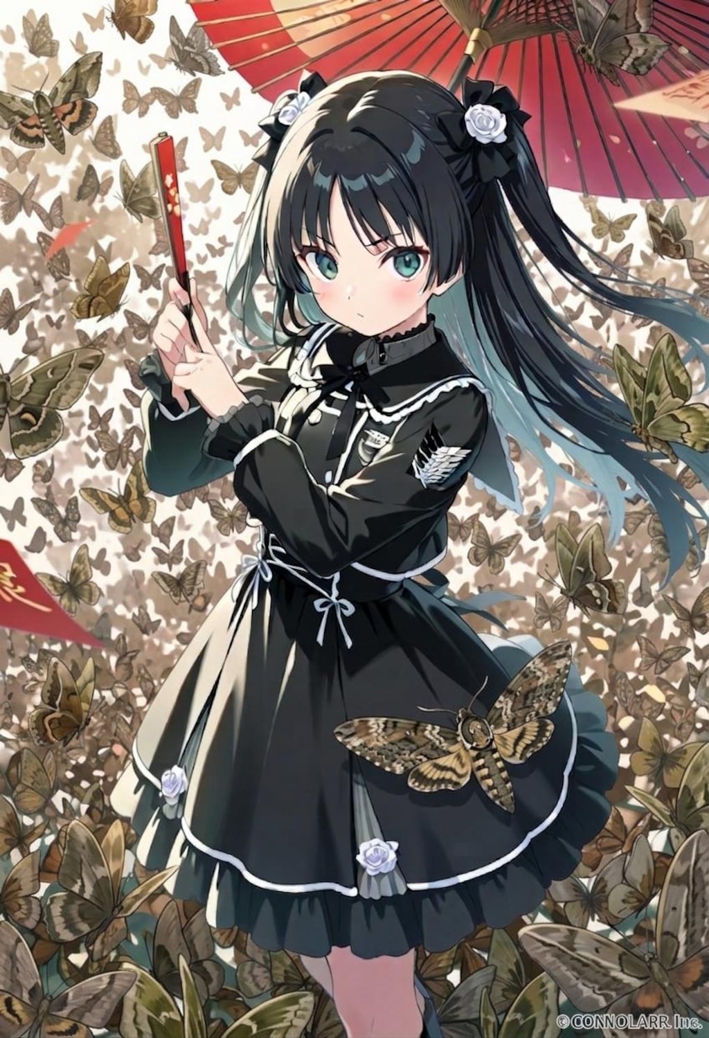 黒髪ツインテ娘（スズメ画ほか）