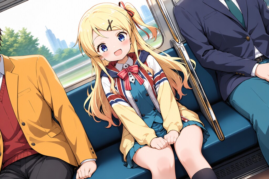 九条カレンさん電車に乗る