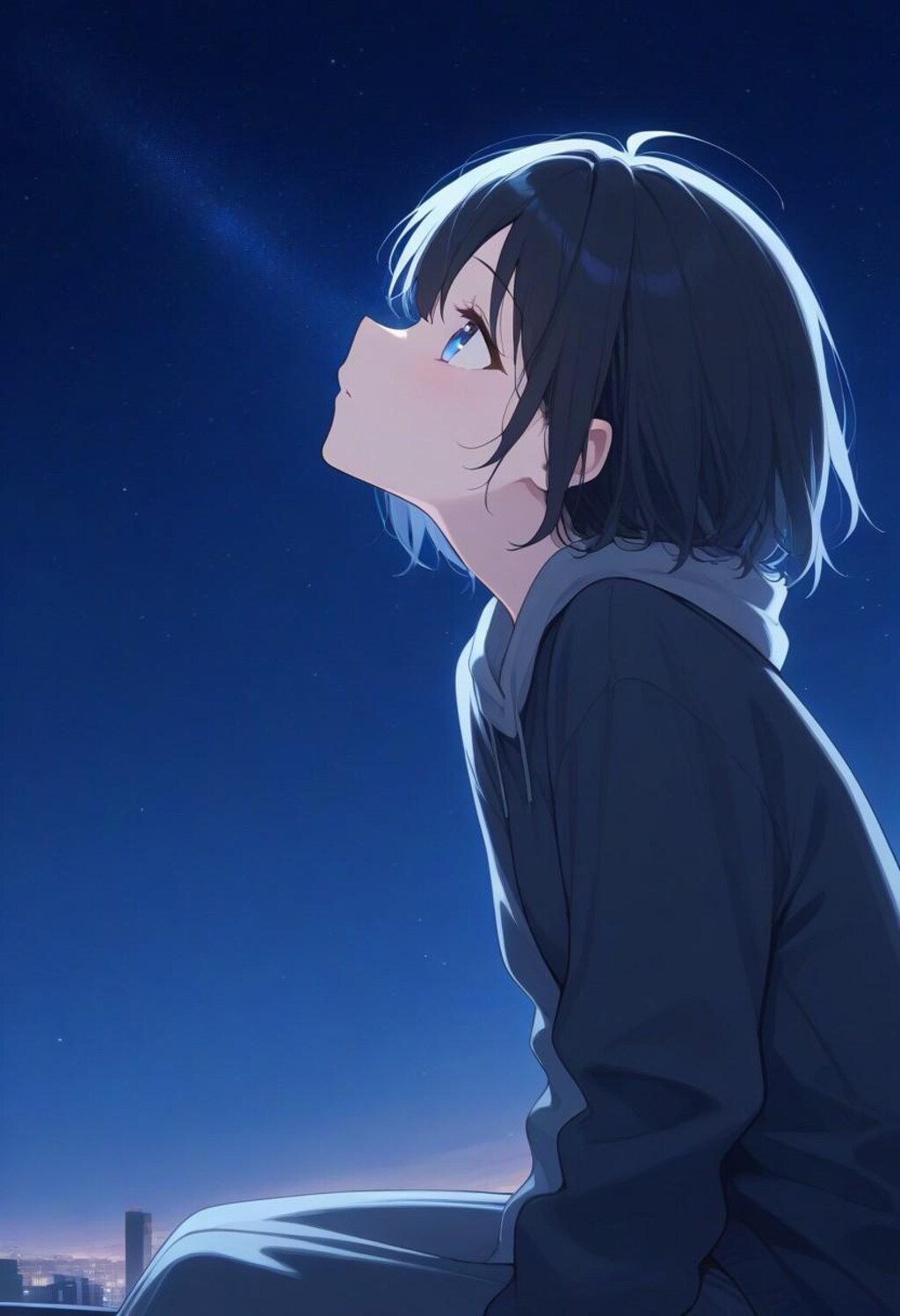 夜空を見上げて