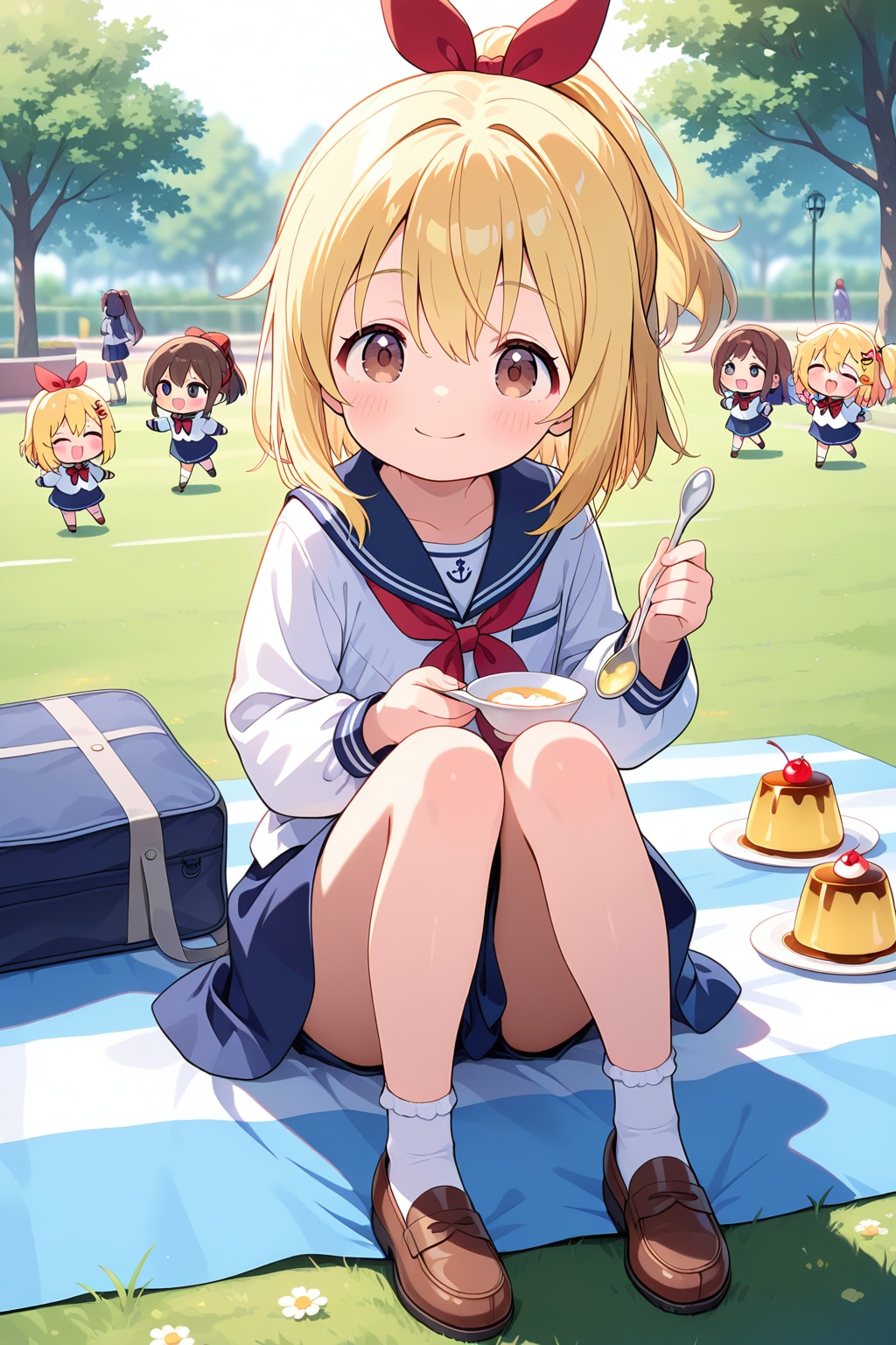 ちび金ポニテちゃんとちっこいの | の人気AIイラスト・グラビア