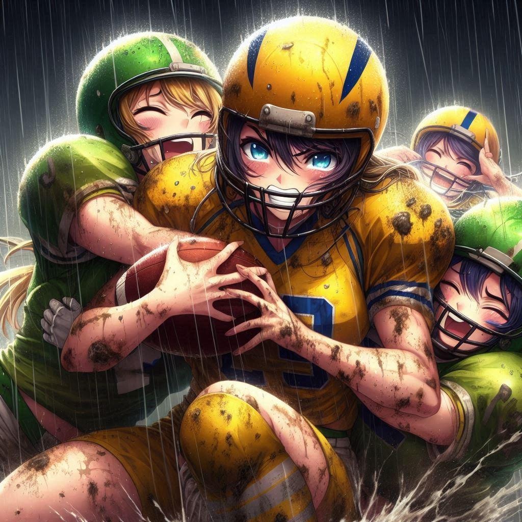 🏈泥まみれの女子アメフト 125
