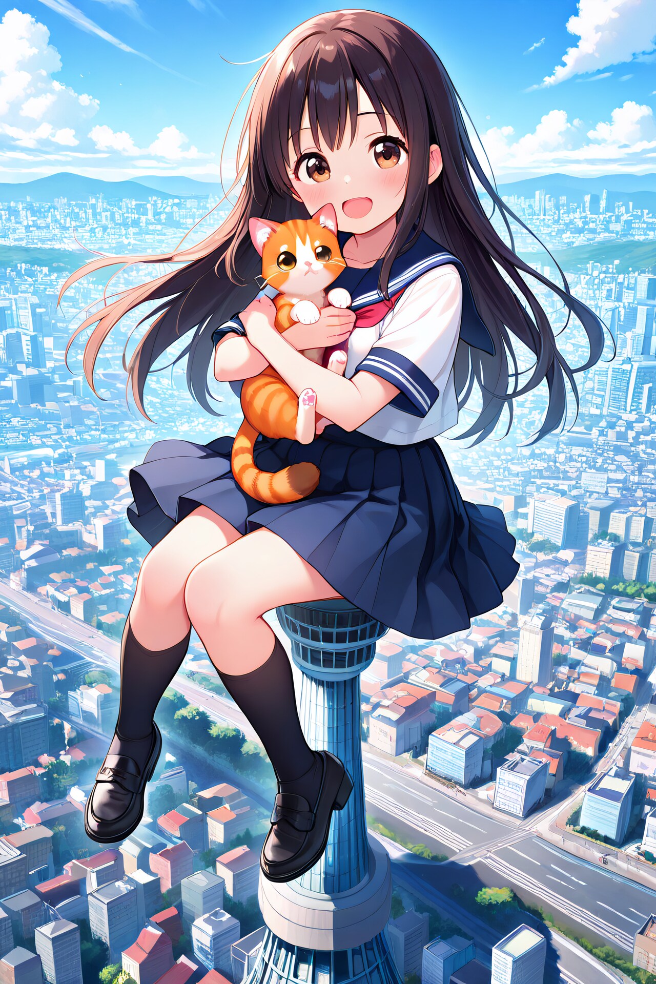 ねこさまと黒髪ちゃんonスカイツリー