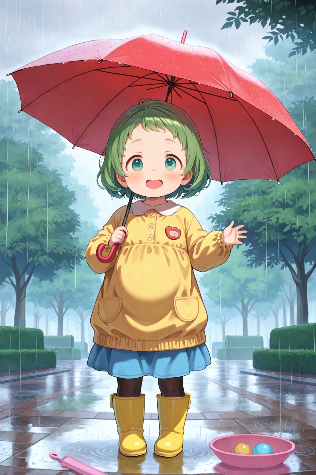 傘をさす幼女ちゃん