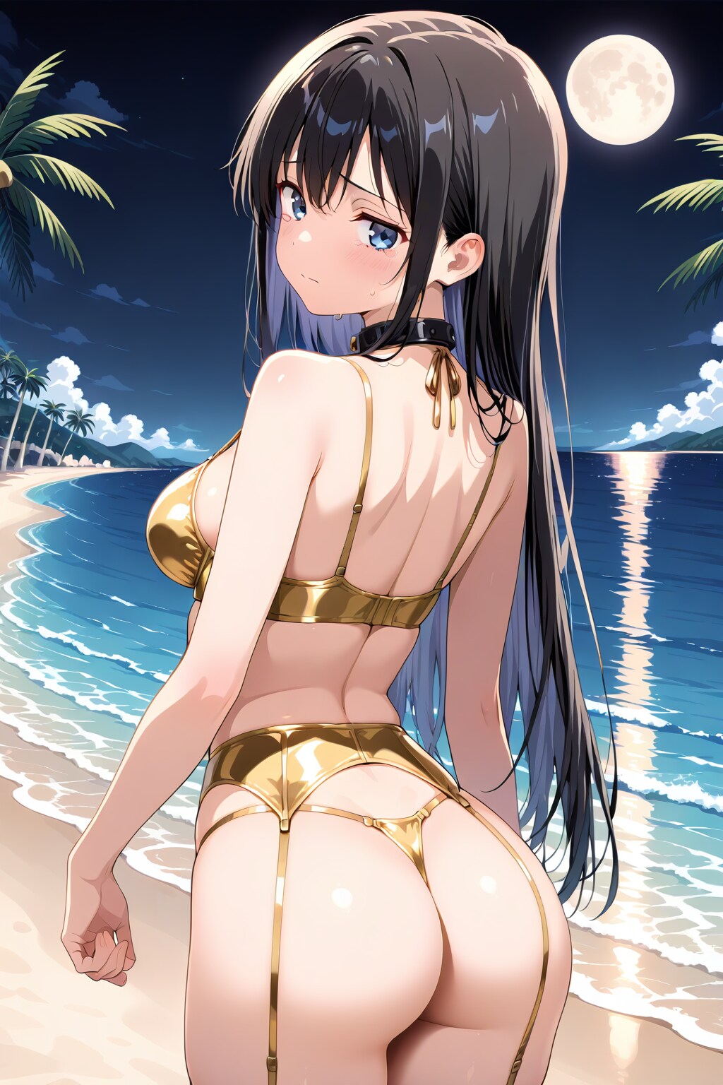 金色下着で振り返る葵さん(ちちぷい版)