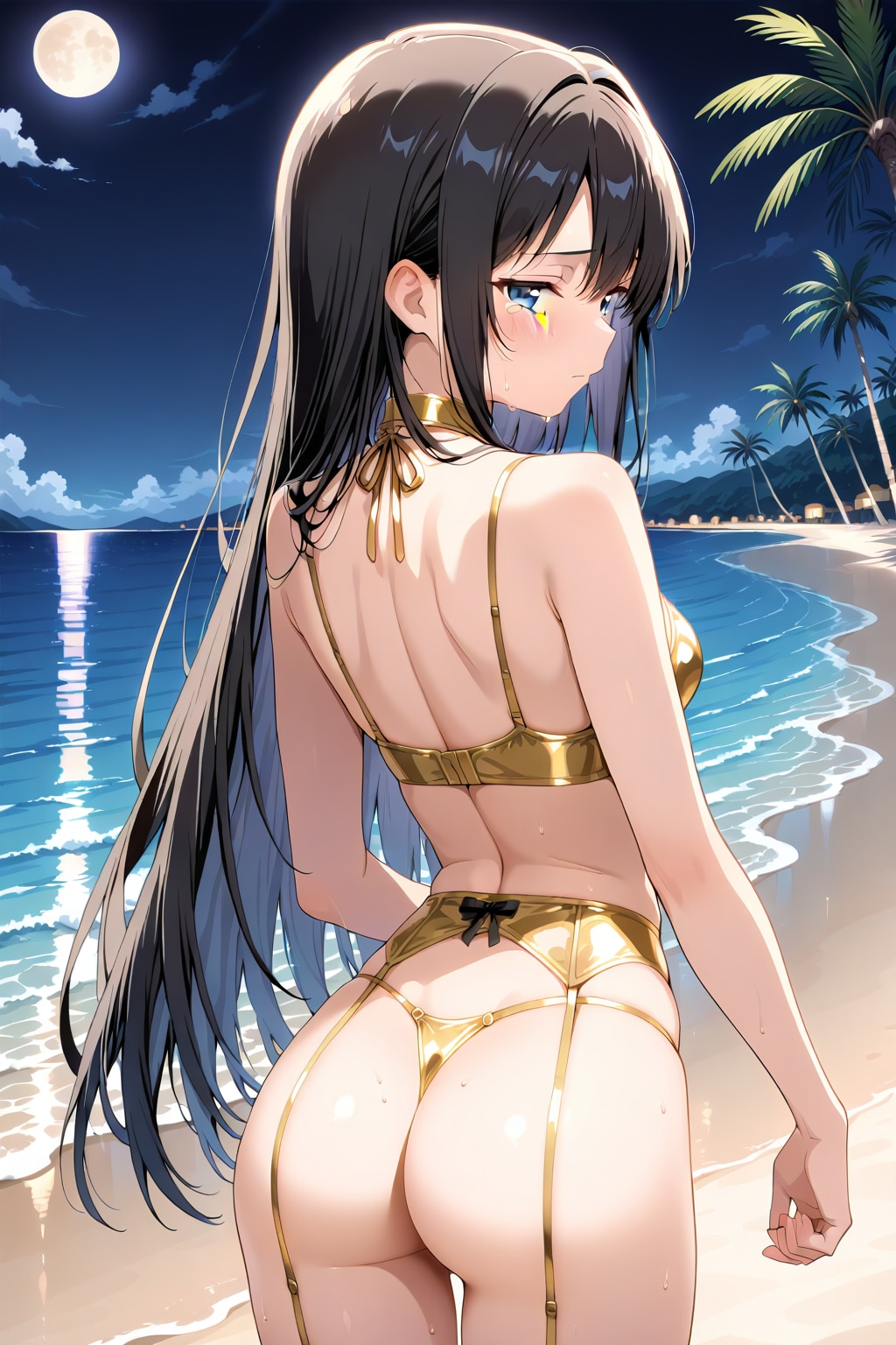 金色下着で振り返る葵さん(ちちぷい版)
