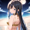 金色下着で振り返る葵さん(ちちぷい版) 3枚目