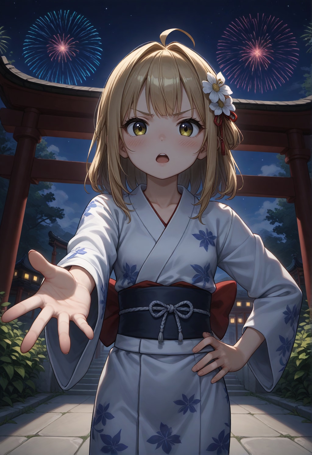 ほら、花火始まったし、いくよっ！