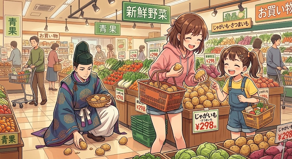いものかいものするいもうとといものひろいものするおののいもこ