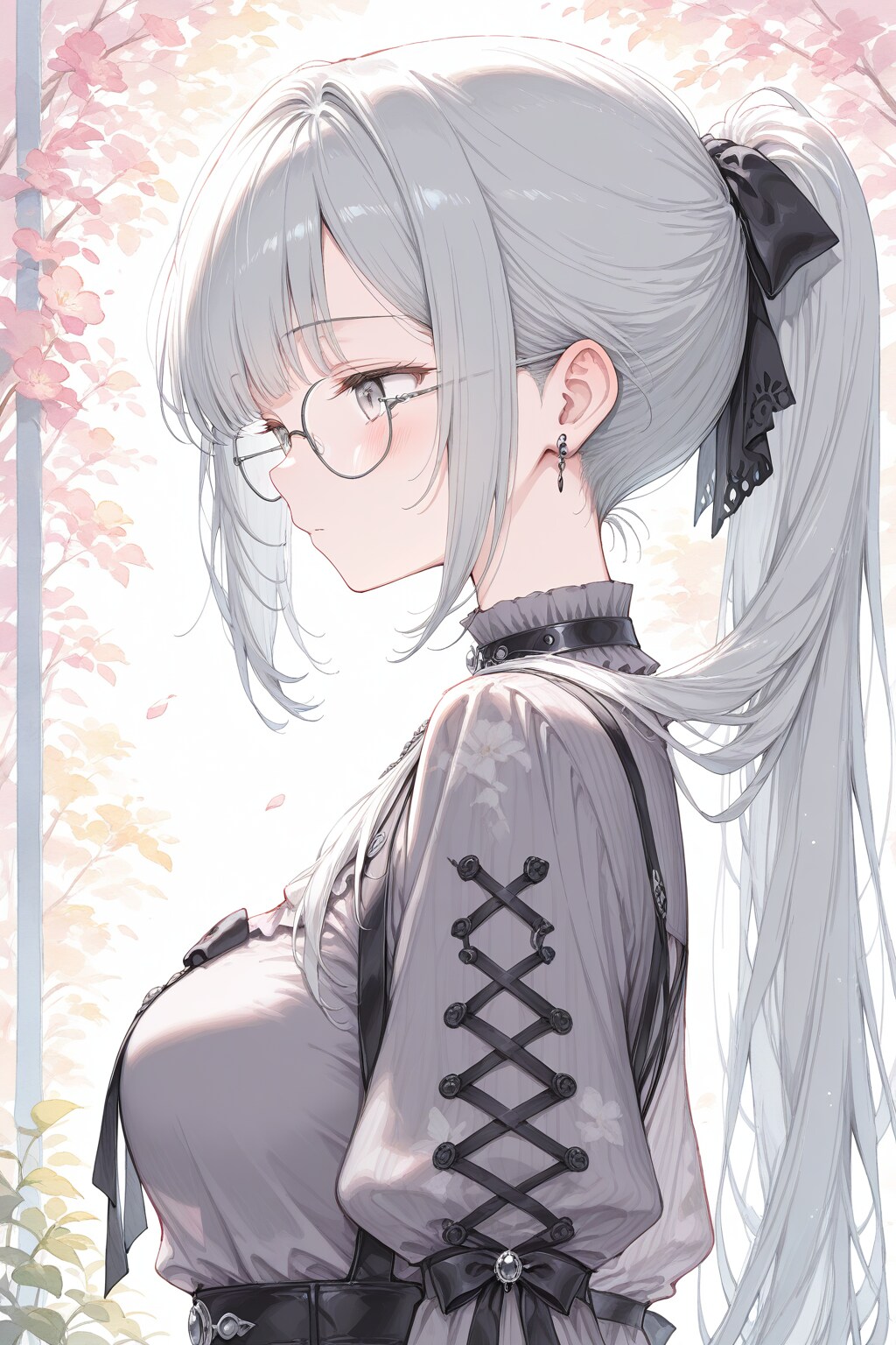 QILIN_眼鏡黒ゴスポニテ | の人気AIイラスト・グラビア