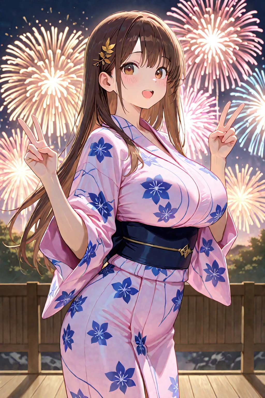 ピンク浴衣