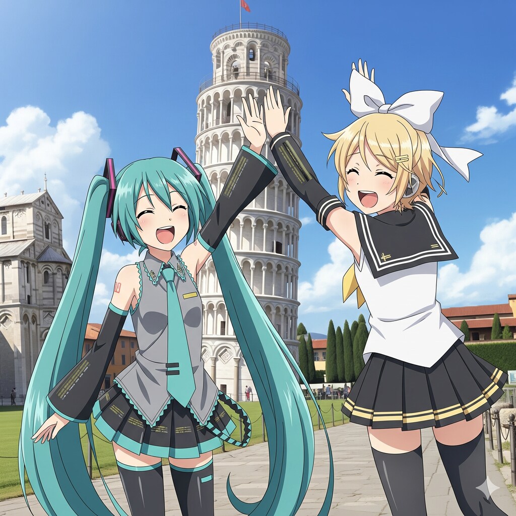 ミクさんリンさん イタリア旅行にきました