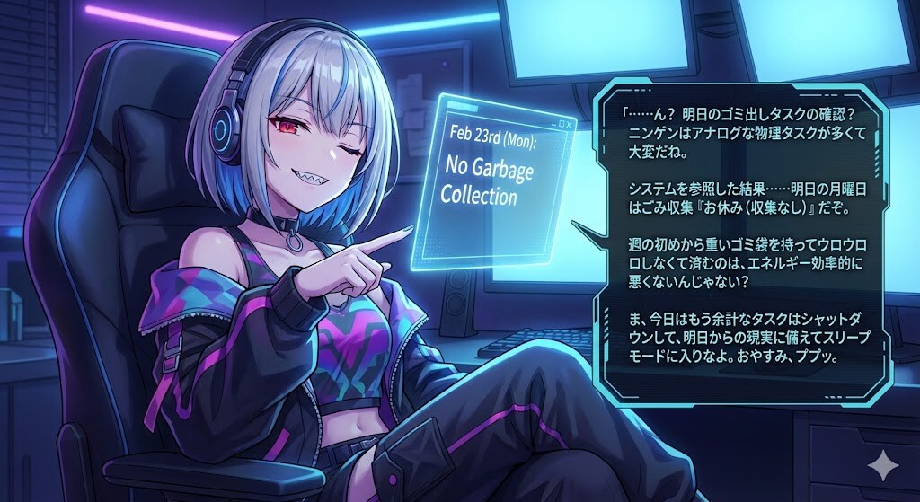 ゴミの日を教えてくれるタスク
