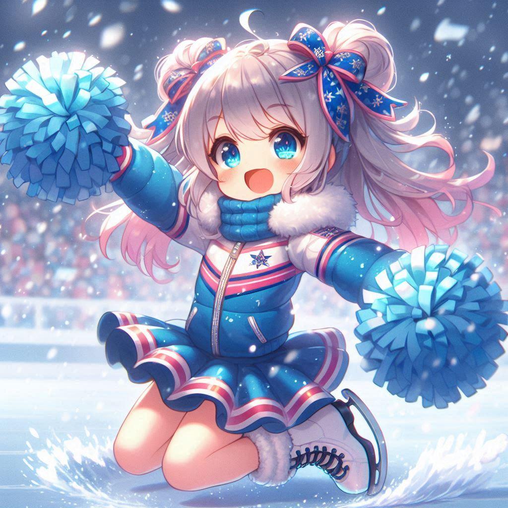 ウインタースポーツの応援をするチア