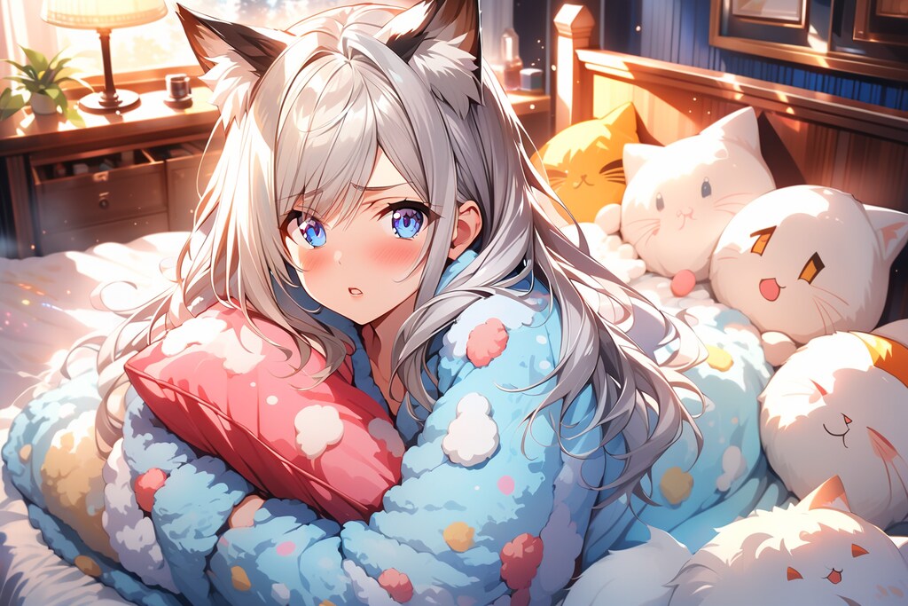 こんなに寒いのに起きろなんてキミはオニだよ。夢の中のキミはとっても優しくてボクと一緒の毛布でいちゃいちゃ……ぎゃー(無言で毛布を引き剥がされる）