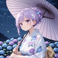 紫陽花と蛍 2枚目