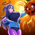 ハロウィン毒スライムブルマコスプレ人妻タンク 3枚目