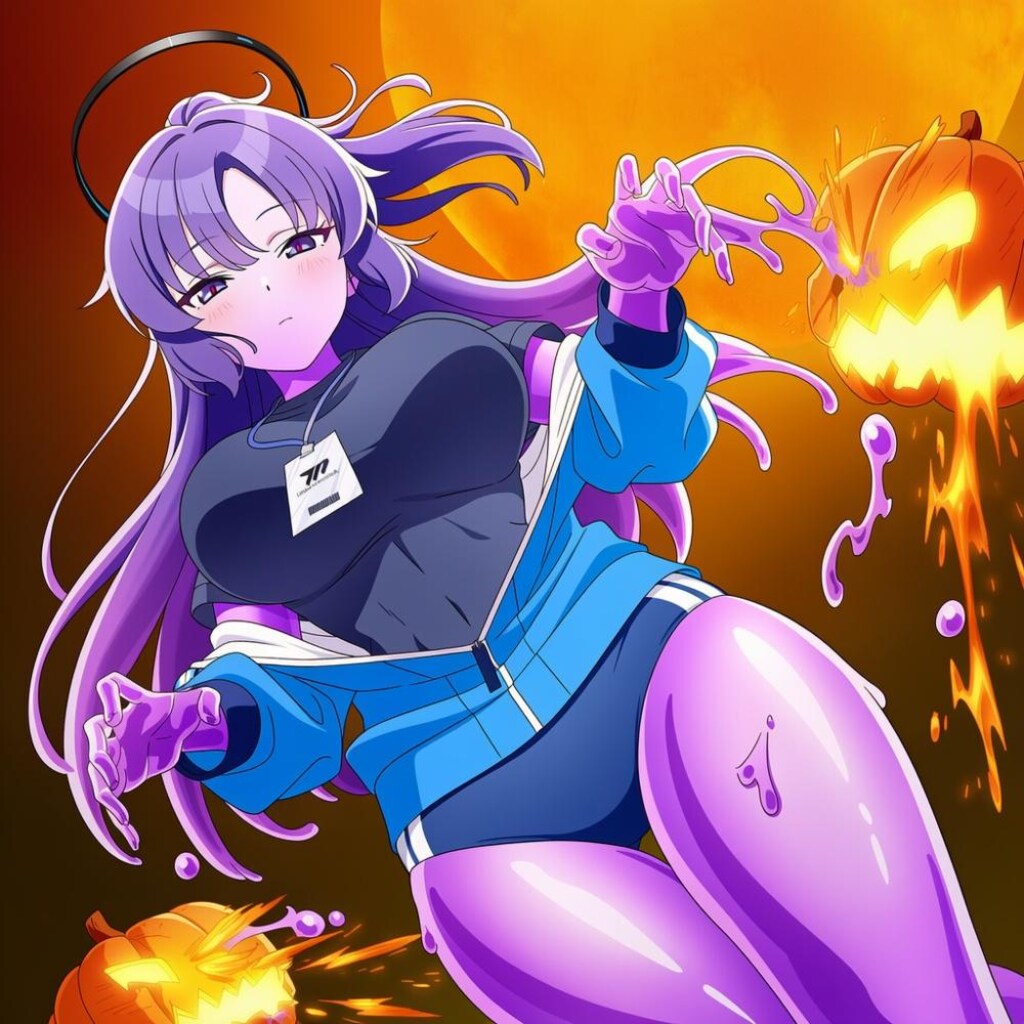 ハロウィン毒スライムブルマコスプレ人妻タンク