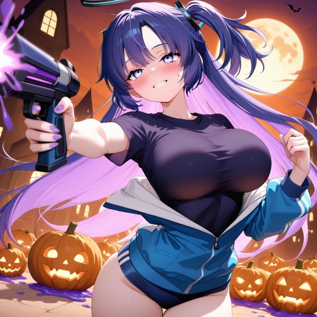 ハロウィン毒スライムブルマコスプレ人妻タンク
