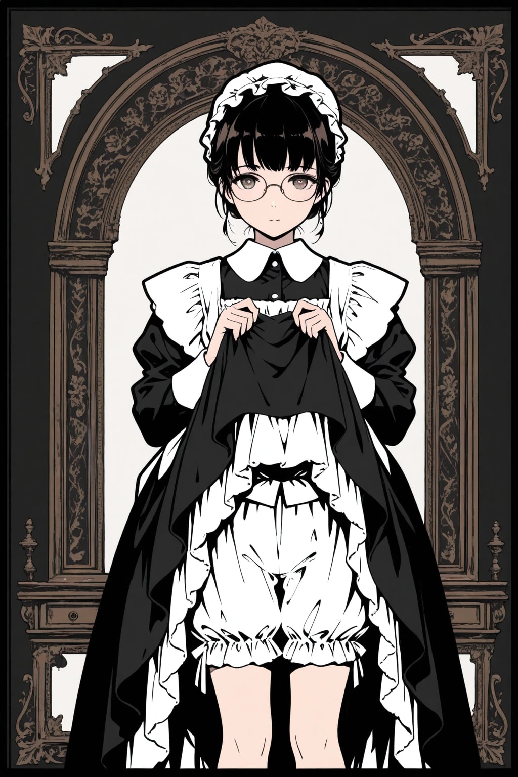 メイドさんのたくし上げ
