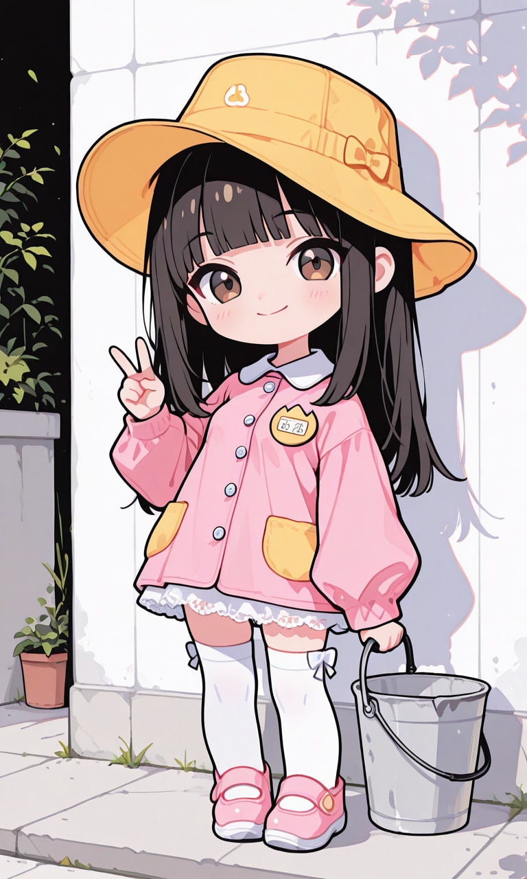 バケツを持って立たされる子 | の人気AIイラスト・グラビア