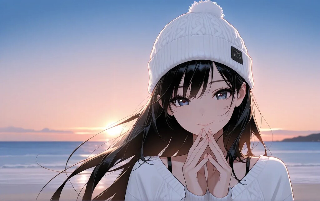 最高の景色をもろともしない綺麗な彼女