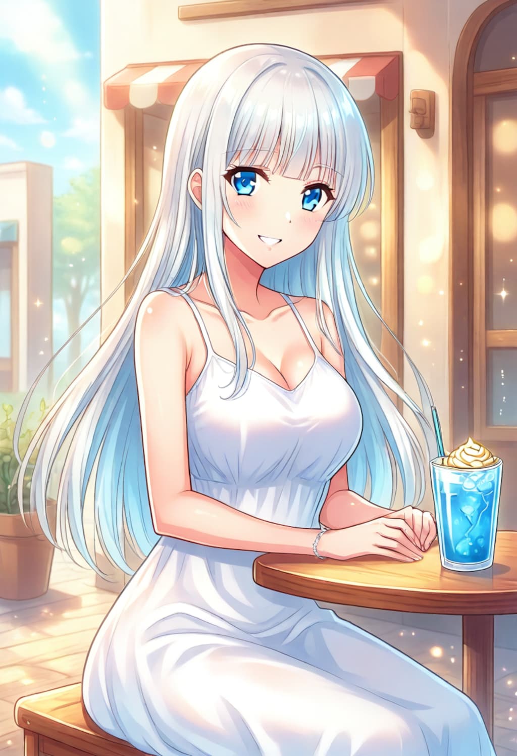 オープンカフェでひといき