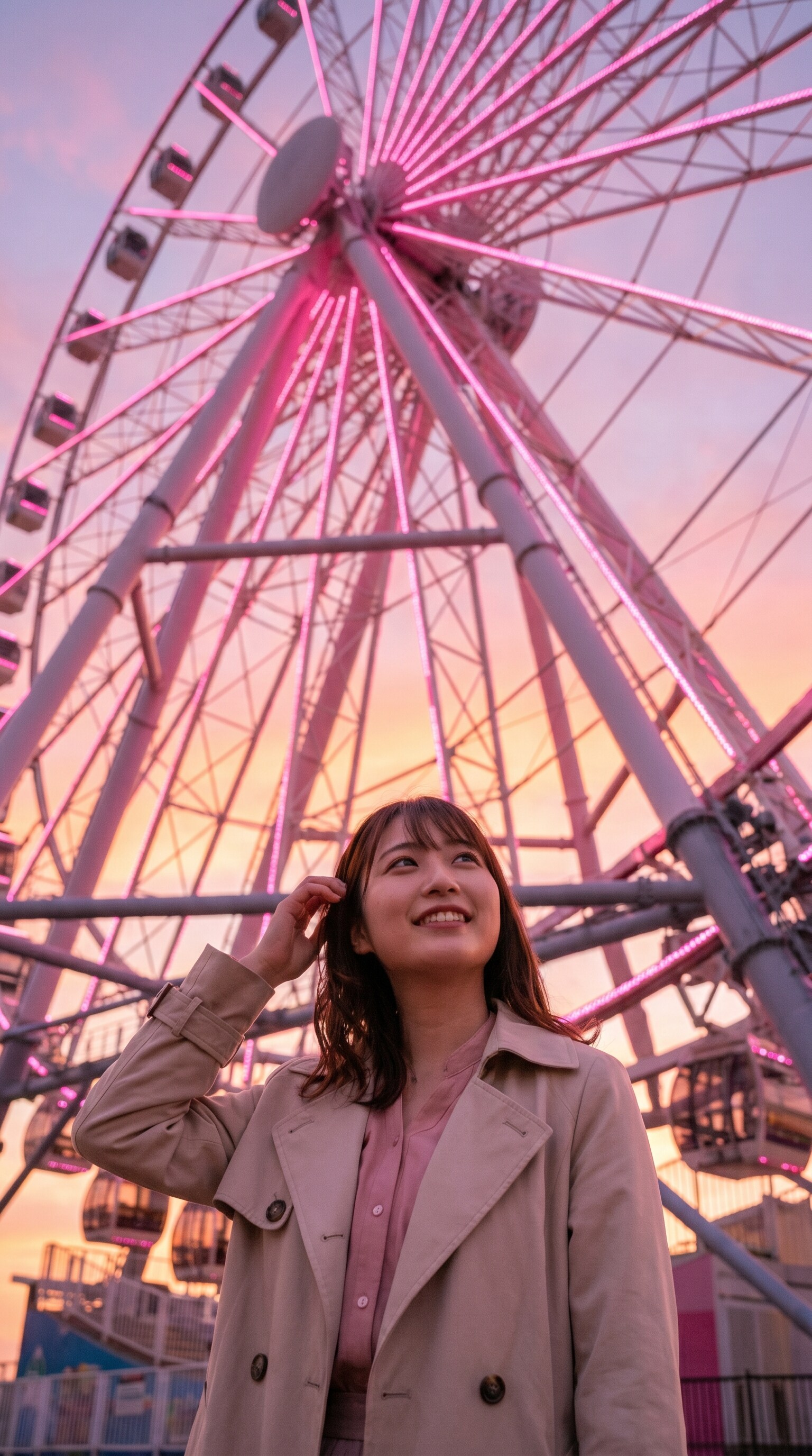 Pink Wheel at Sunset