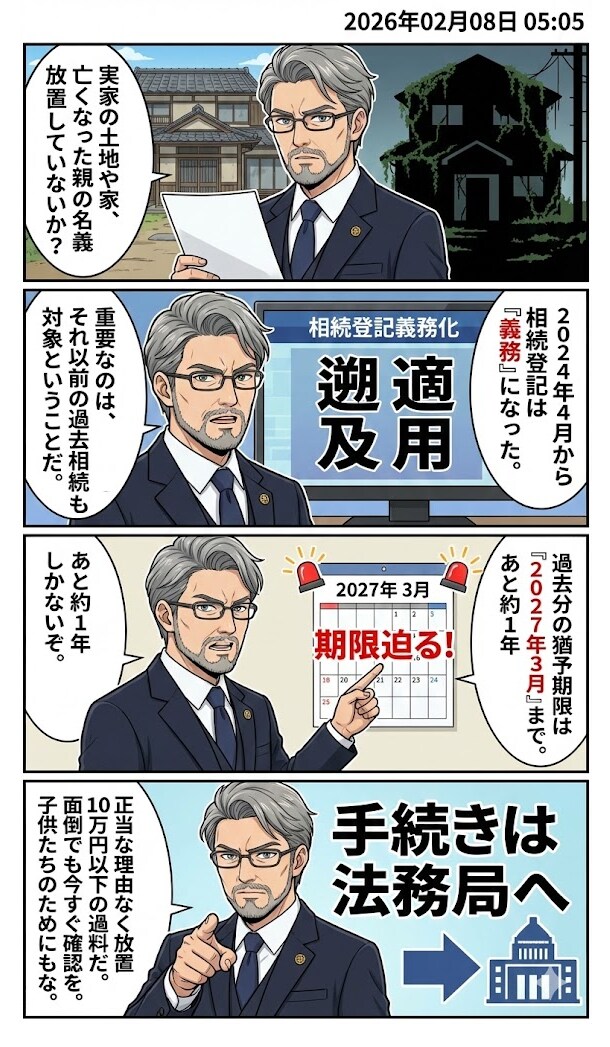 毎日漫画5時　相続登記の義務化