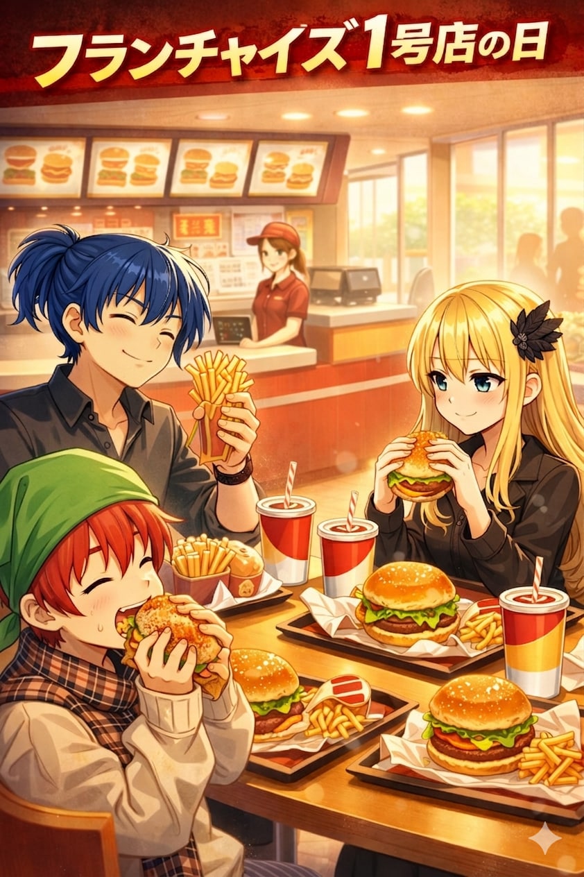 4月15日はマクドナルドのフランチャイズ1号店オープン日 | の人気AIイラスト・グラビア