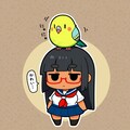 インコを乗せる太まゆ姉ちゃん 4枚目