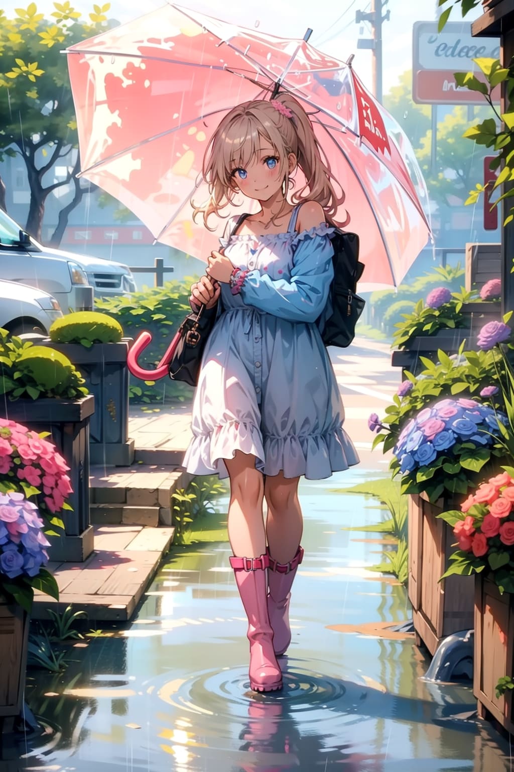 雨の日でもお散歩 | の人気AIイラスト・グラビア