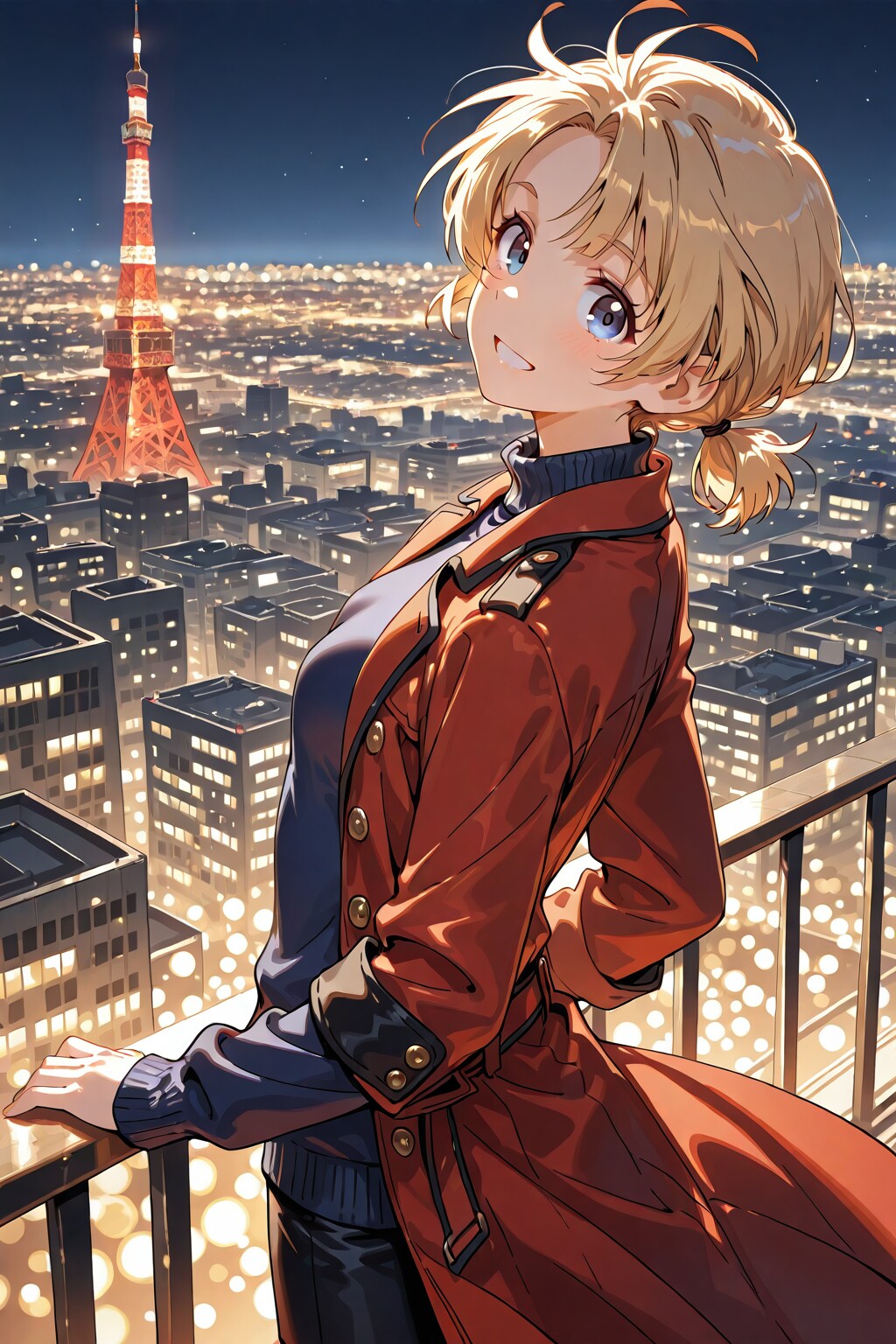 夜の東京タワーを見ながらデート