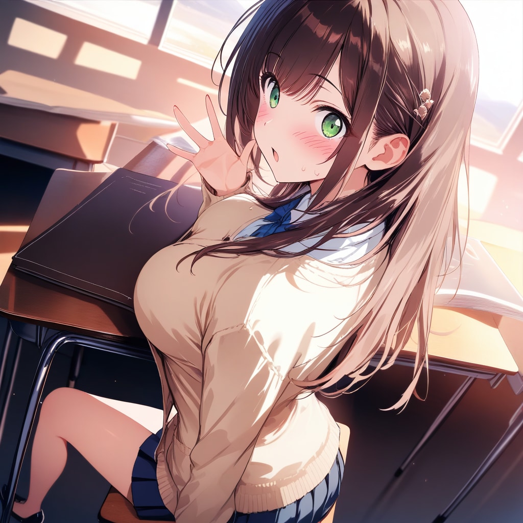 こっそり挨拶 | の人気AIイラスト・グラビア