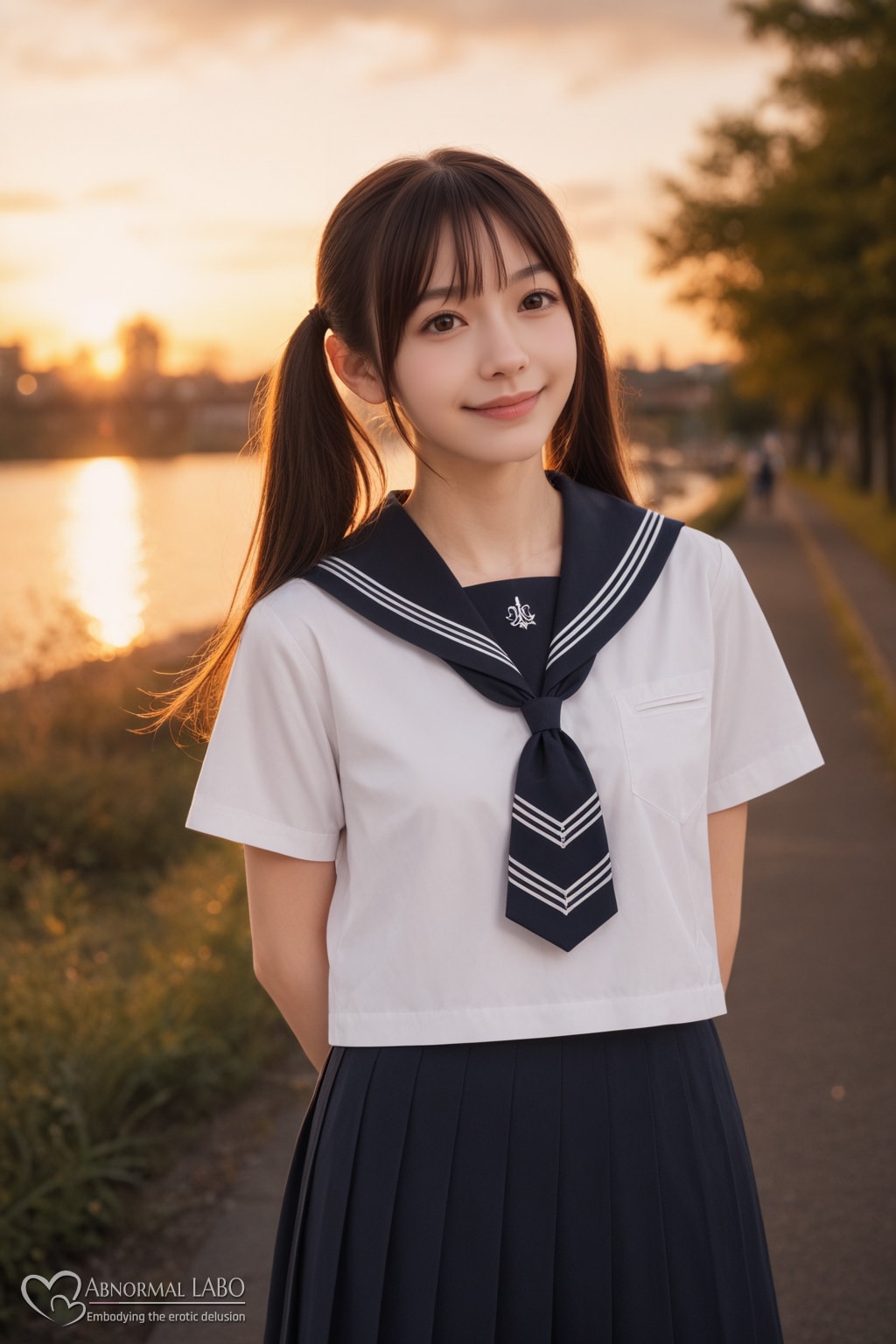 夕映えの帰り道♡S百合制服女子