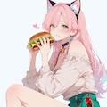 ハンバーガーと猫耳ギャル🍔🐱✨ 2枚目