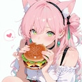 ハンバーガーと猫耳ギャル🍔🐱✨ 4枚目