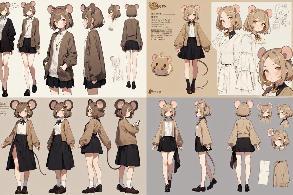 アニマル三面図ネズミさん