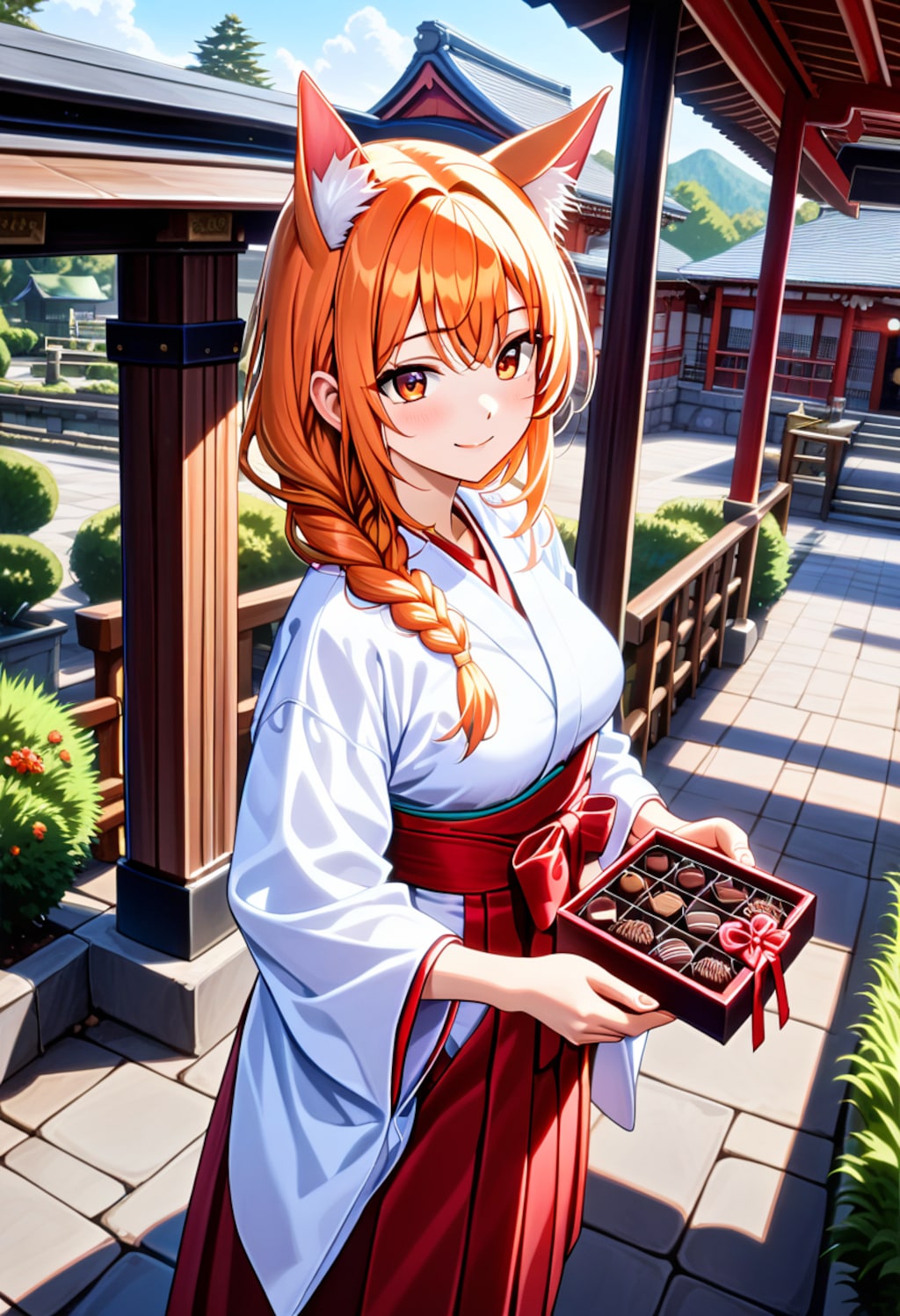 参拝者さんにチョコのプレゼント