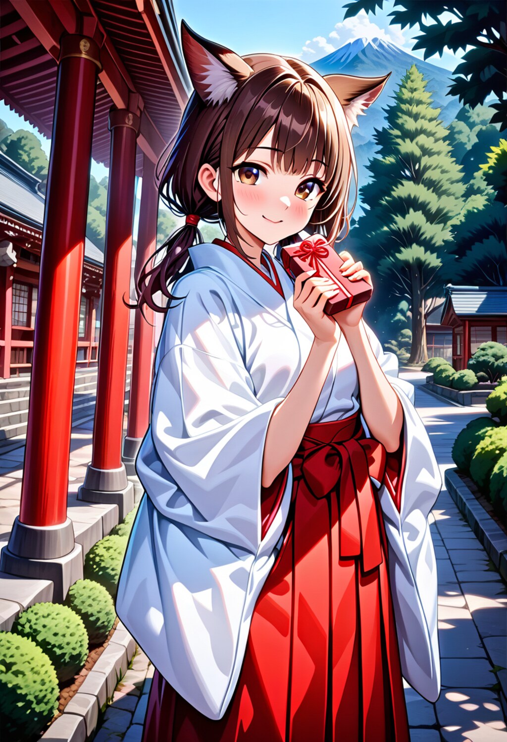 参拝者さんにチョコのプレゼント