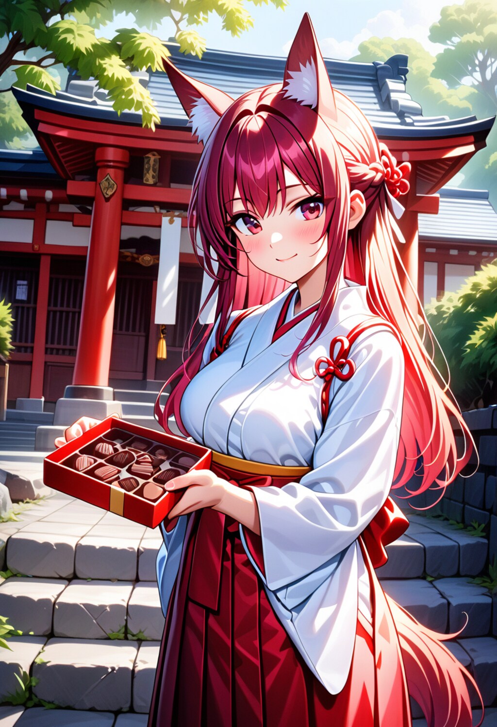 参拝者さんにチョコのプレゼント