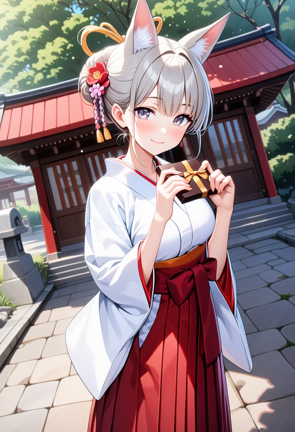 参拝者さんにチョコのプレゼント