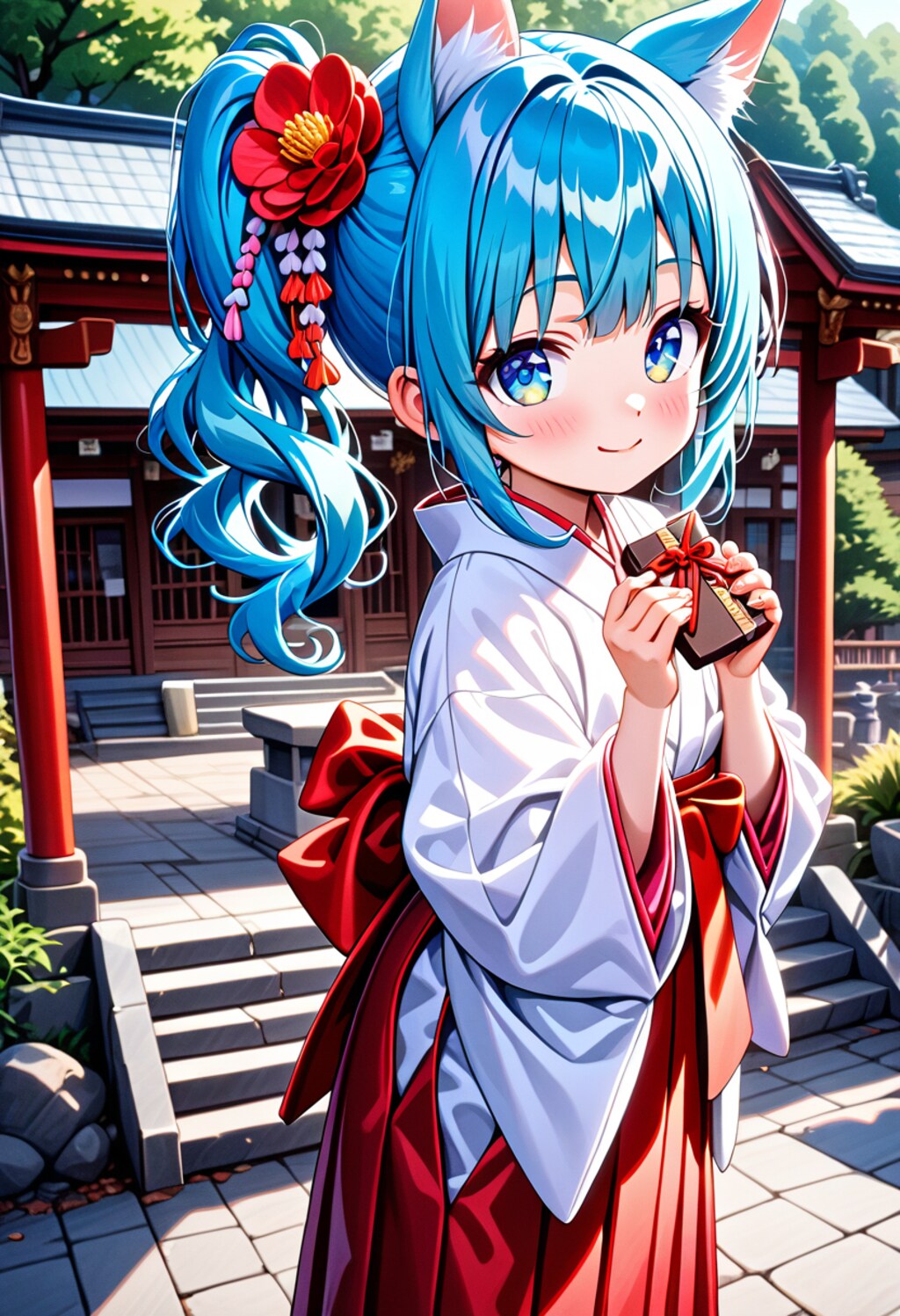 参拝者さんにチョコのプレゼント