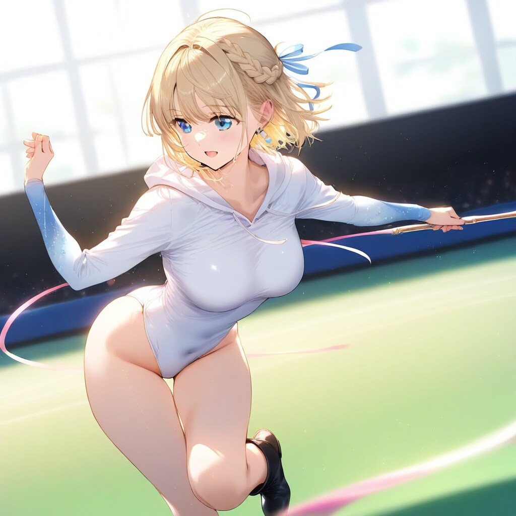 金髪ショート新体操美少女