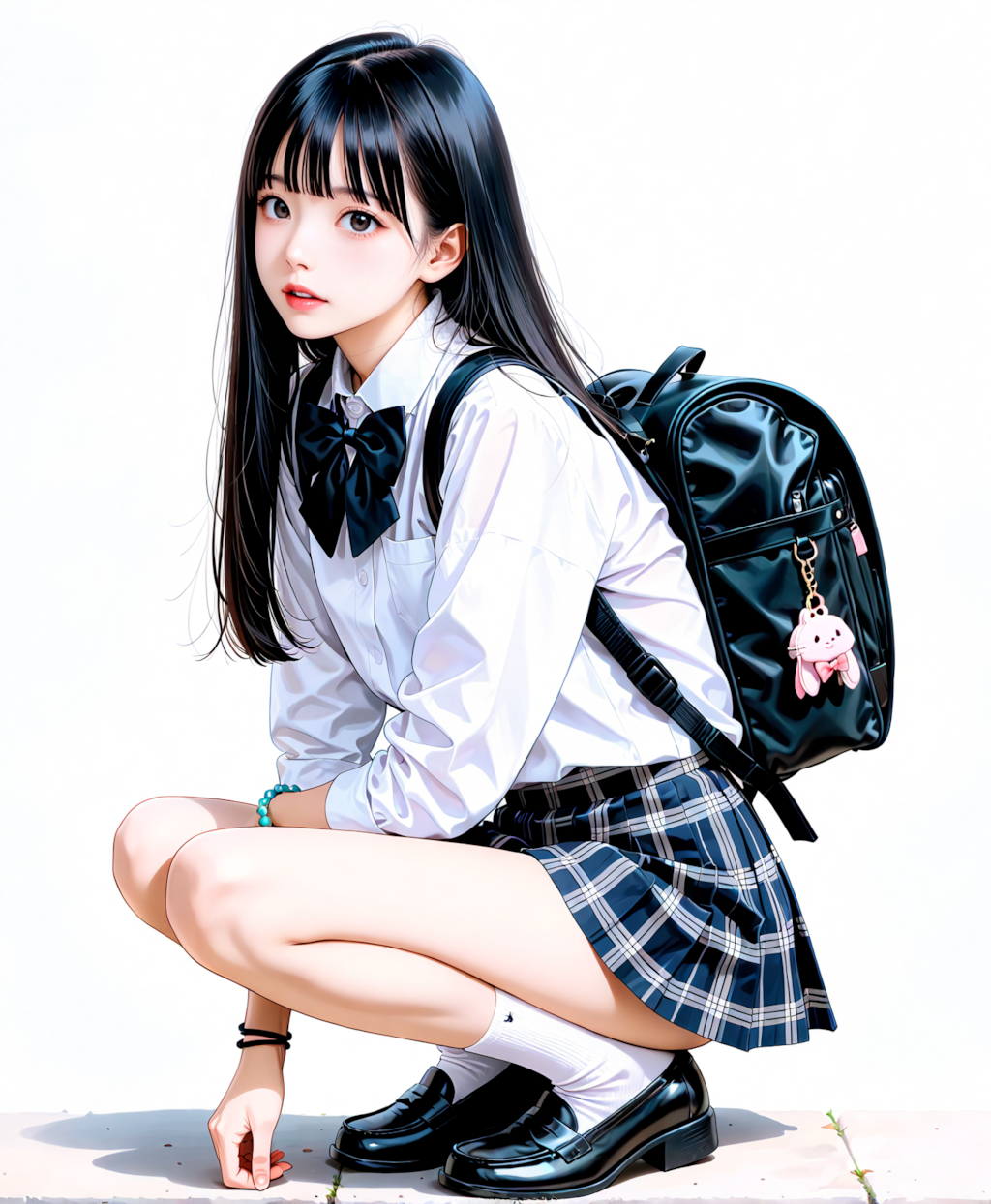 しゃがんどる子