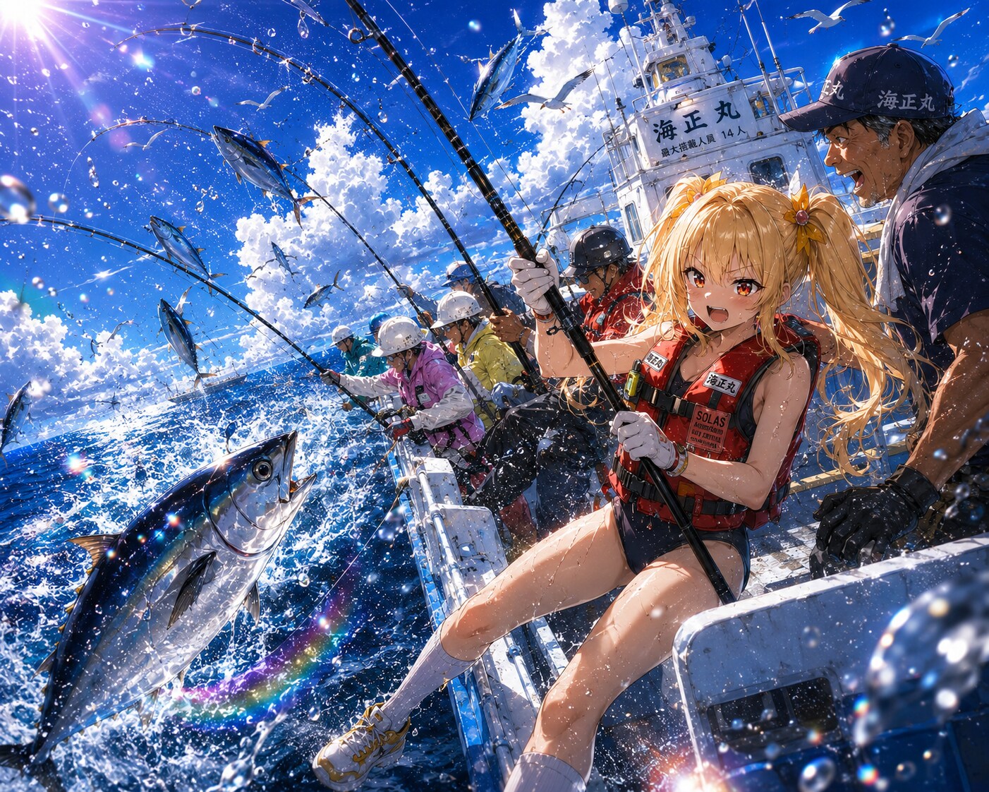 夏の大海原へ！少女漁師のカツオ一本釣り大冒険