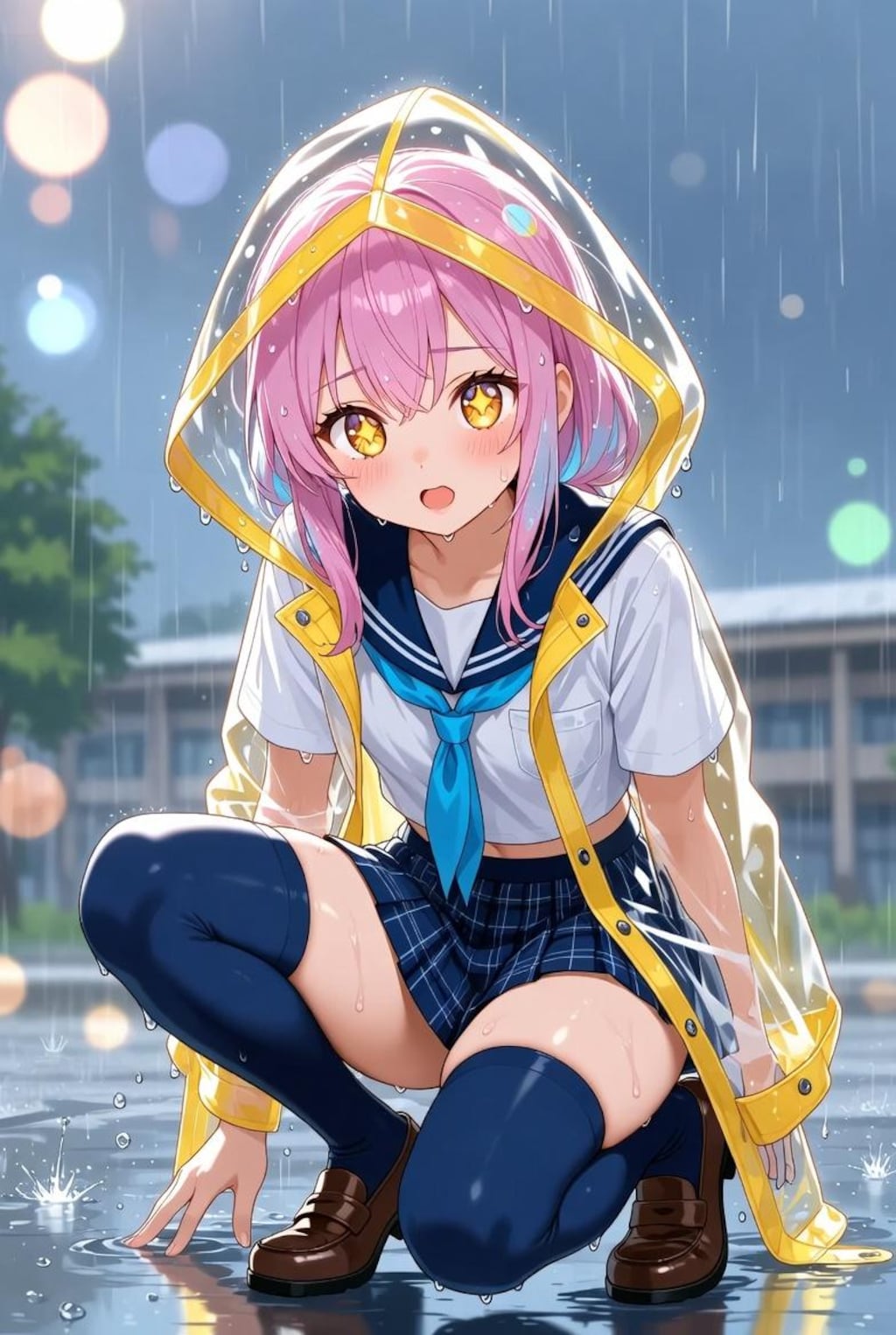 雨の日の少女