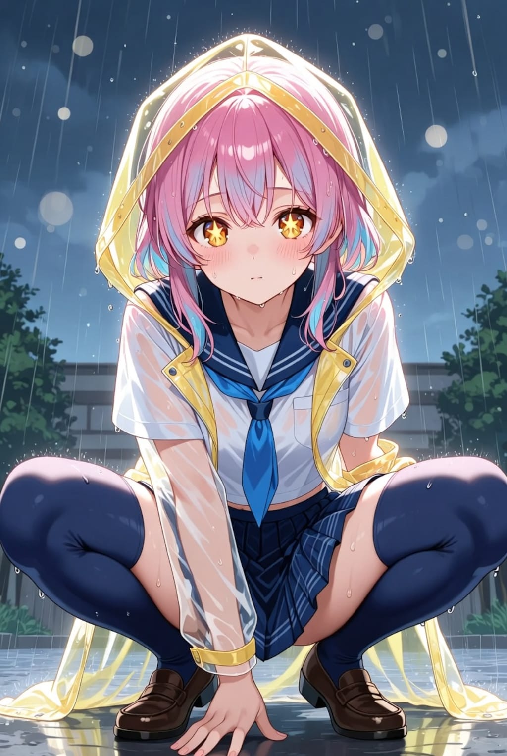 雨の日の少女