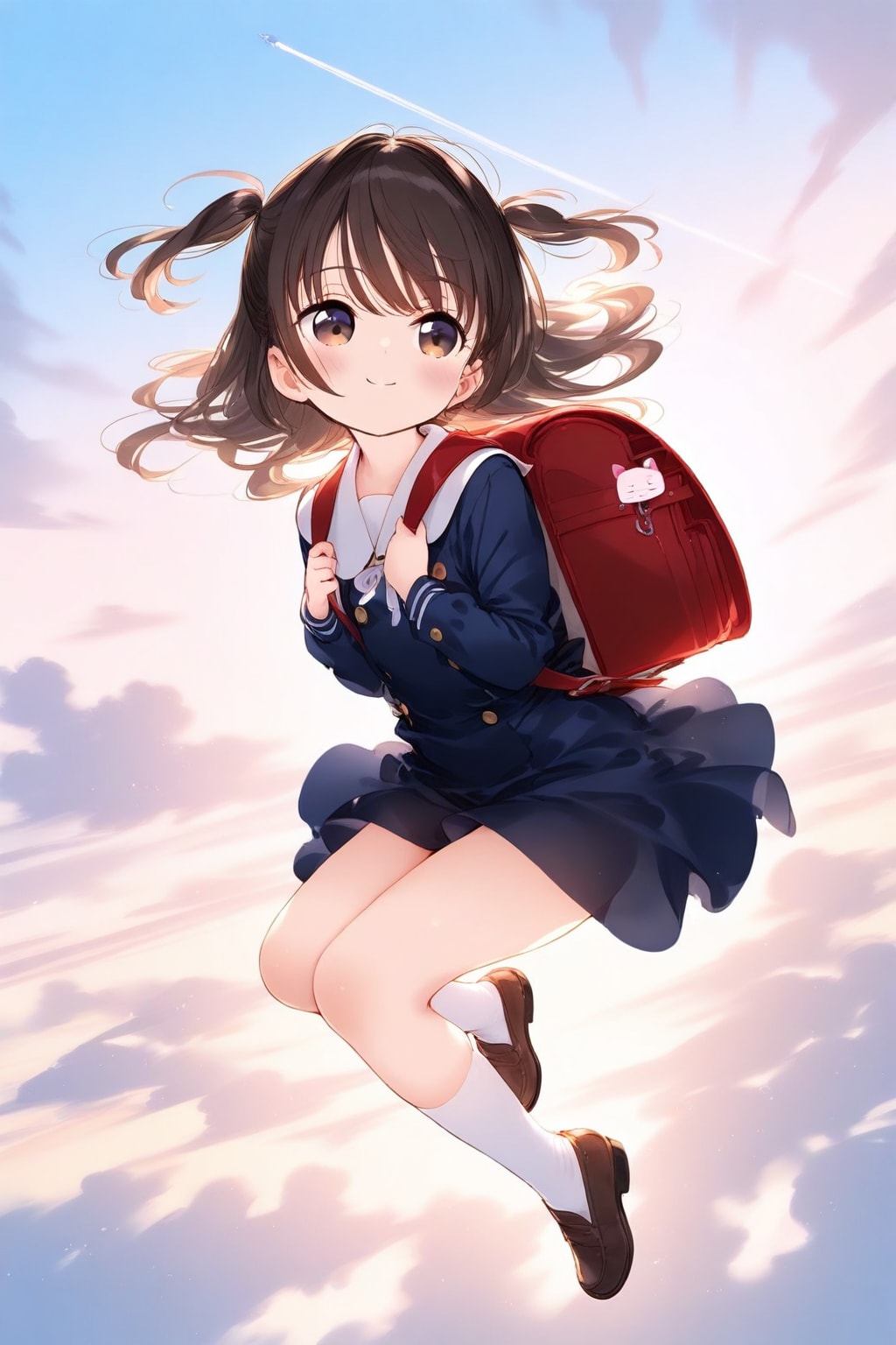 いつもの通学風景。今日は空から | の人気AIイラスト・グラビア