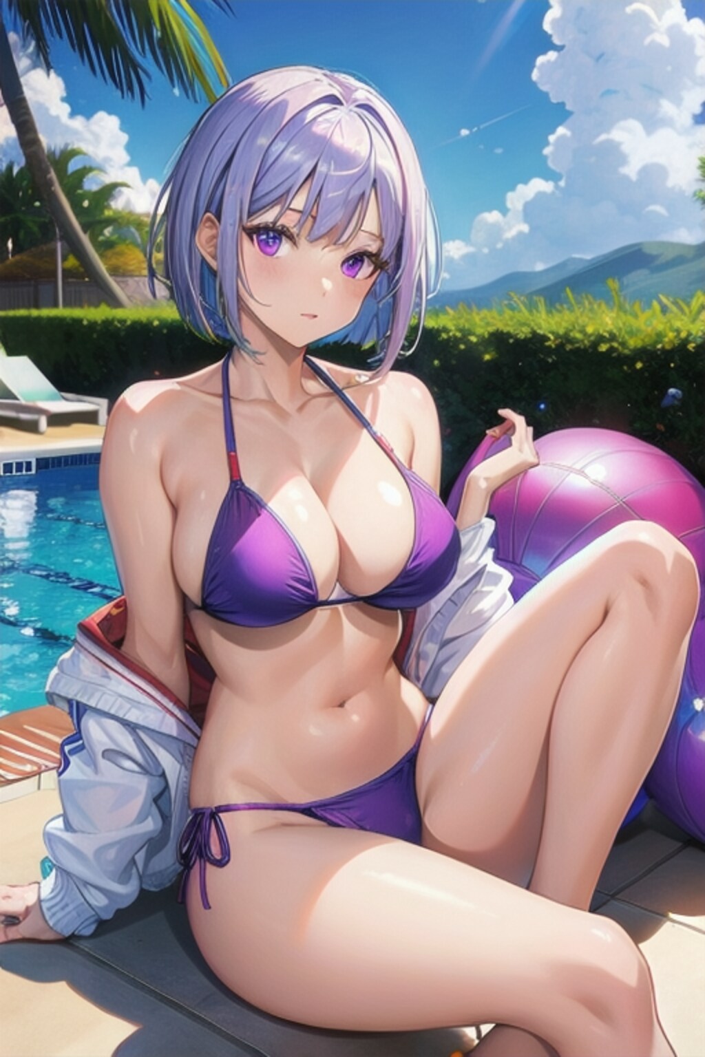 （２７）銀髪ボブちゃん水着４（２０yo）